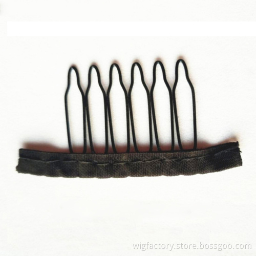 Small size black color 6 teeth wig metal hair clip, 100 pieces/lot cloth comb wig clips in bulk, wig clip in comb